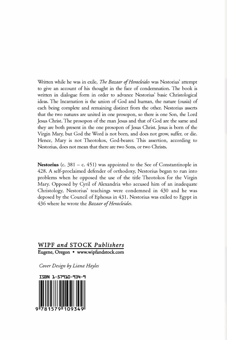 Rückseite: 9781579109349 | The Bazaar of Heracleides | Nestorius | Taschenbuch | Englisch | 2002