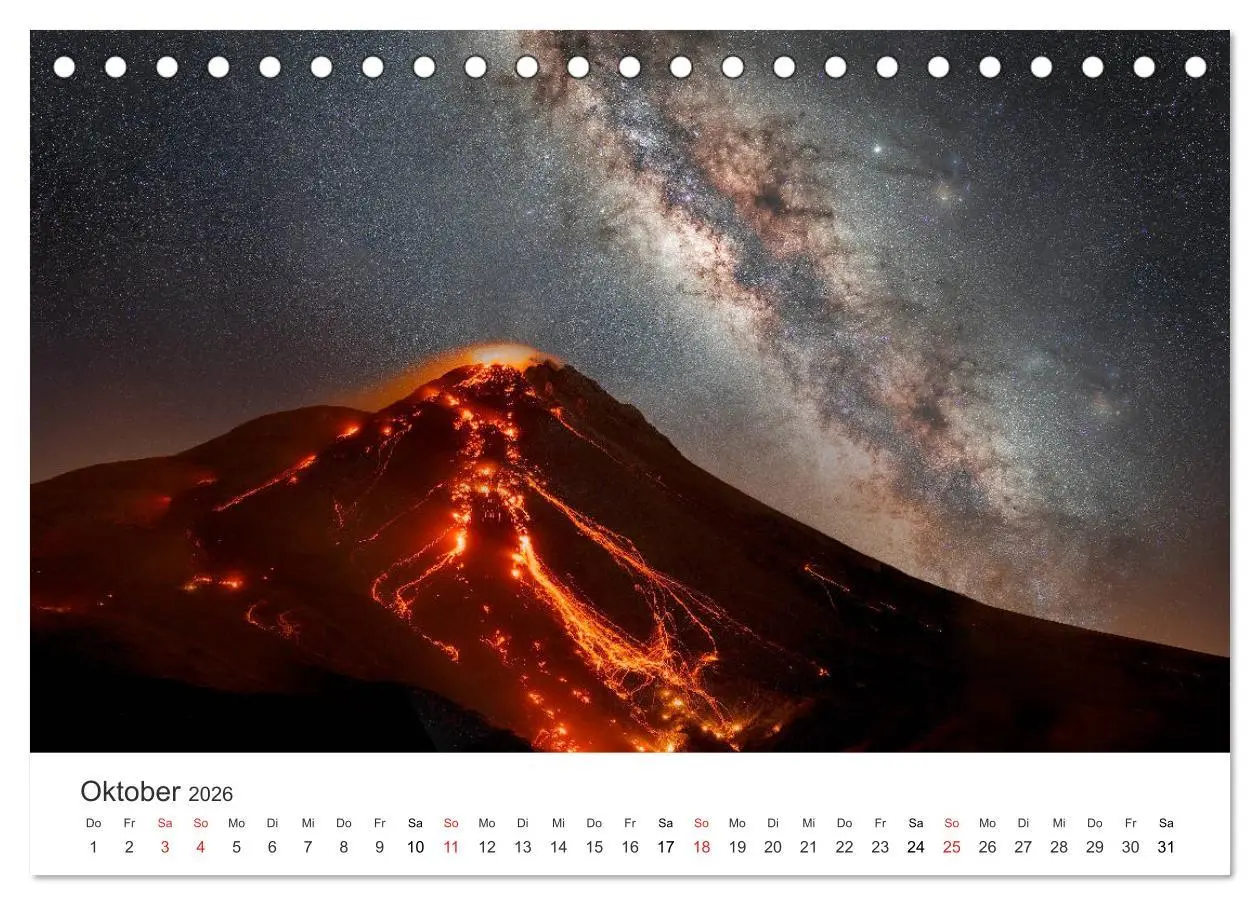 Bild: 9783457759349 | Vulkane 2026 (Tischkalender 2026 DIN A5 quer), CALVENDO Monatskalender