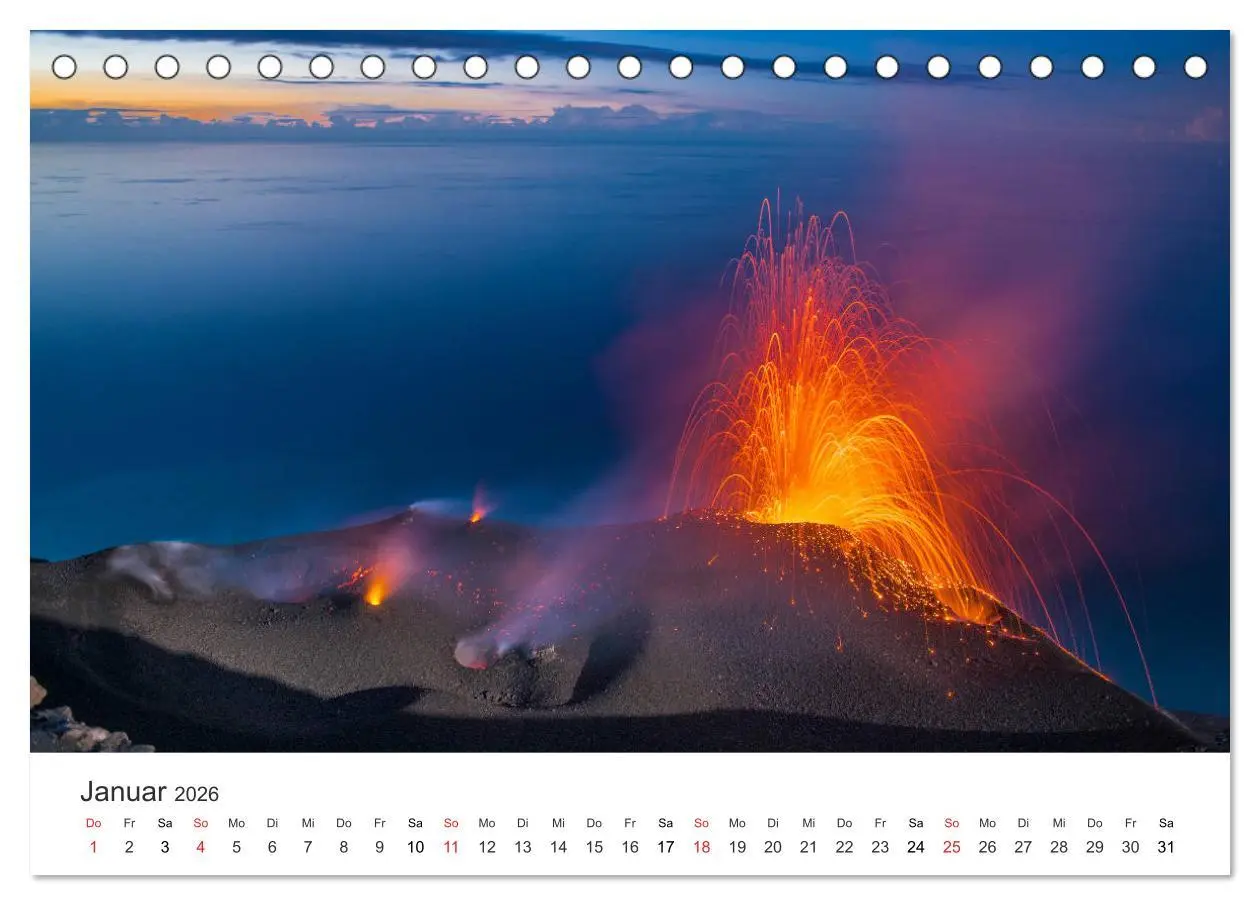 Bild: 9783457759349 | Vulkane 2026 (Tischkalender 2026 DIN A5 quer), CALVENDO Monatskalender