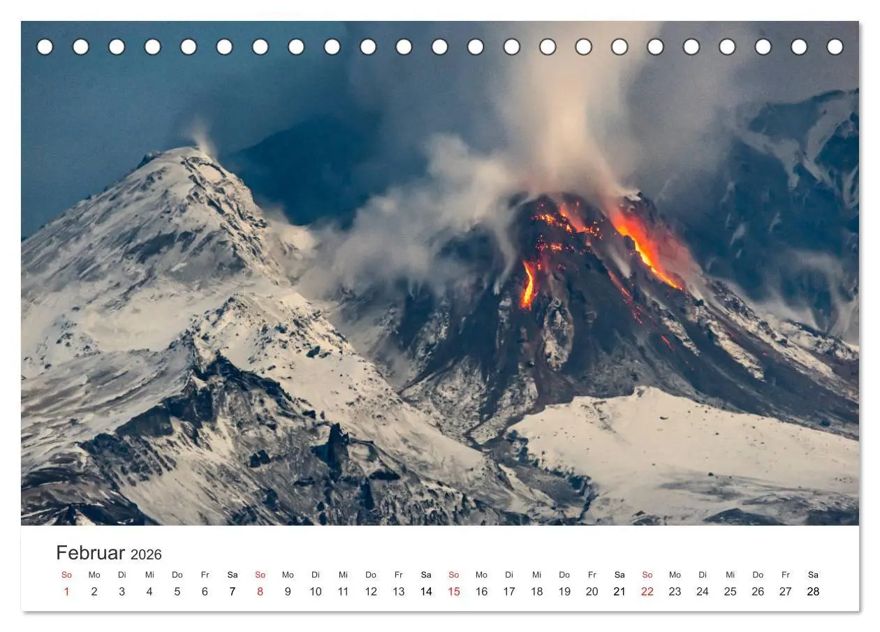 Bild: 9783457759349 | Vulkane 2026 (Tischkalender 2026 DIN A5 quer), CALVENDO Monatskalender