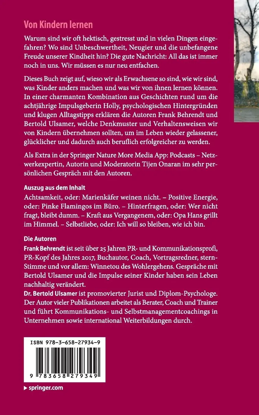 Rückseite: 9783658279349 | Von Kindern lernen | Bertold Ulsamer (u. a.) | Taschenbuch | xx | 2020