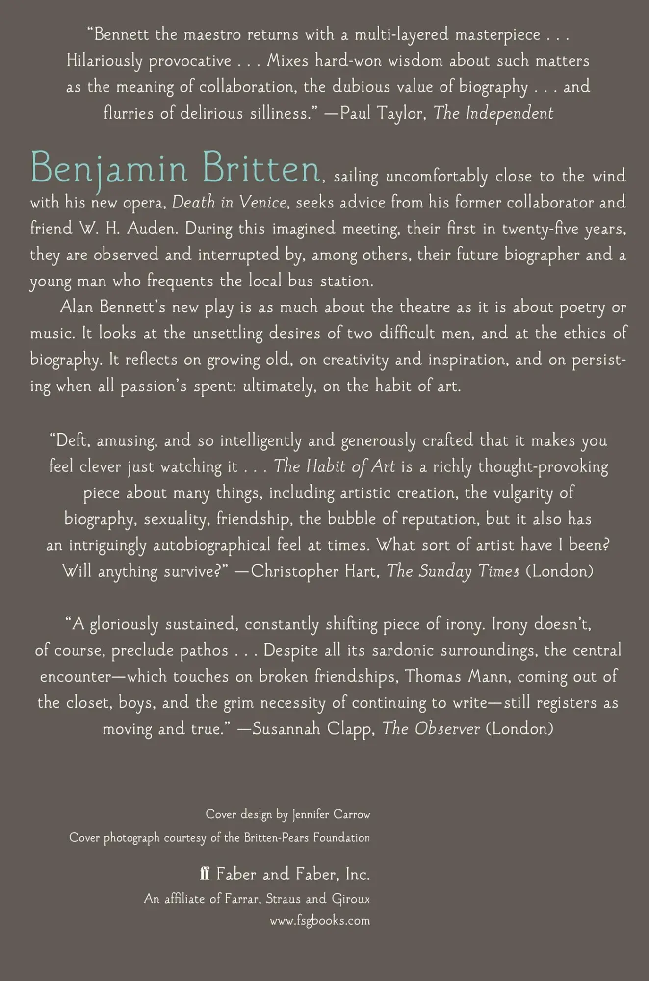 Rückseite: 9780865479449 | The Habit of Art | Alan Bennett | Taschenbuch | Englisch | 2010