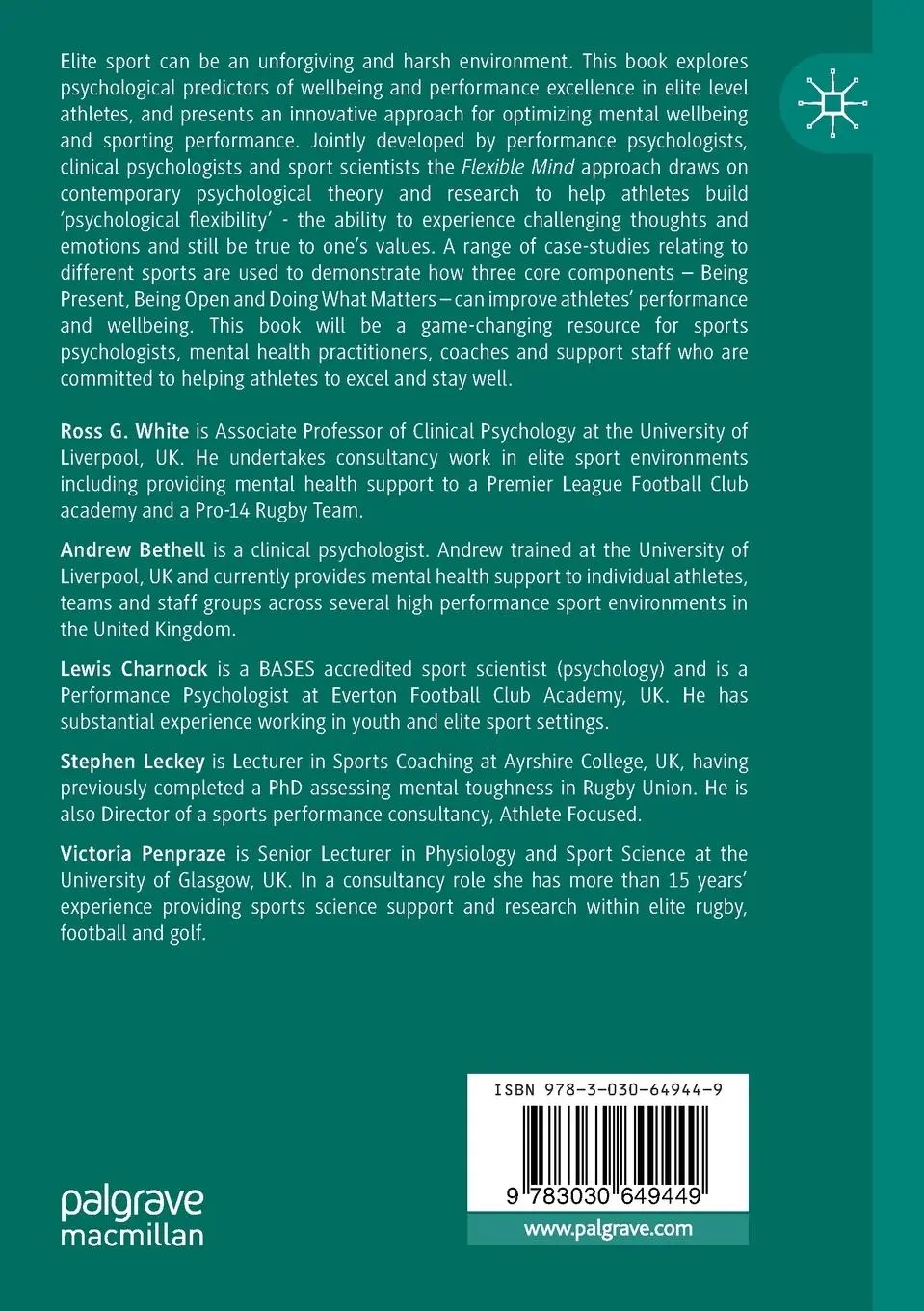 Rückseite: 9783030649449 | Acceptance and Commitment Approaches for Athletes' Wellbeing and...