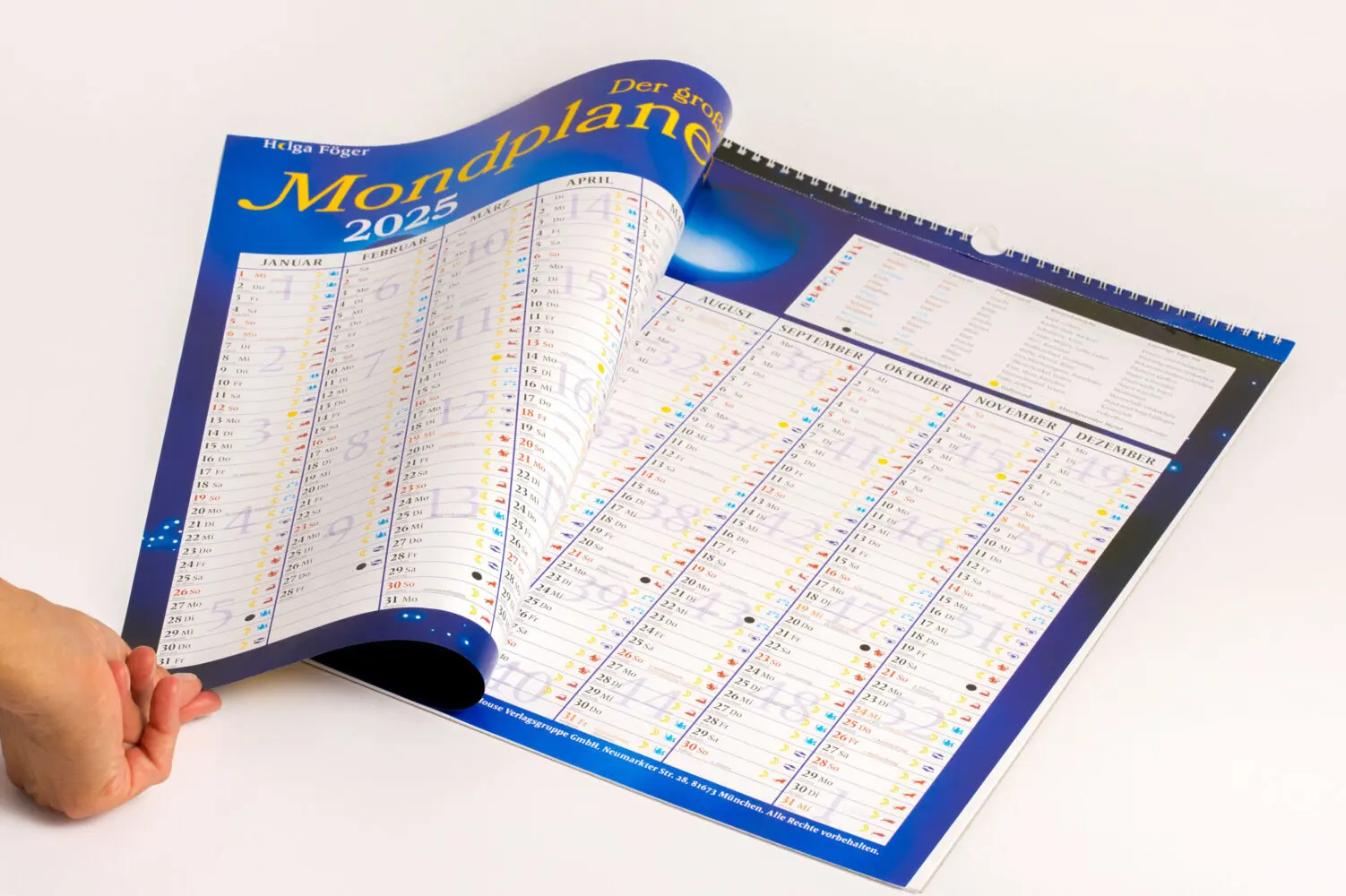 Bild: 9783453239449 | Mondleben 2025 | Helga Föger | Taschenbuch | Spiralbindung | Deutsch