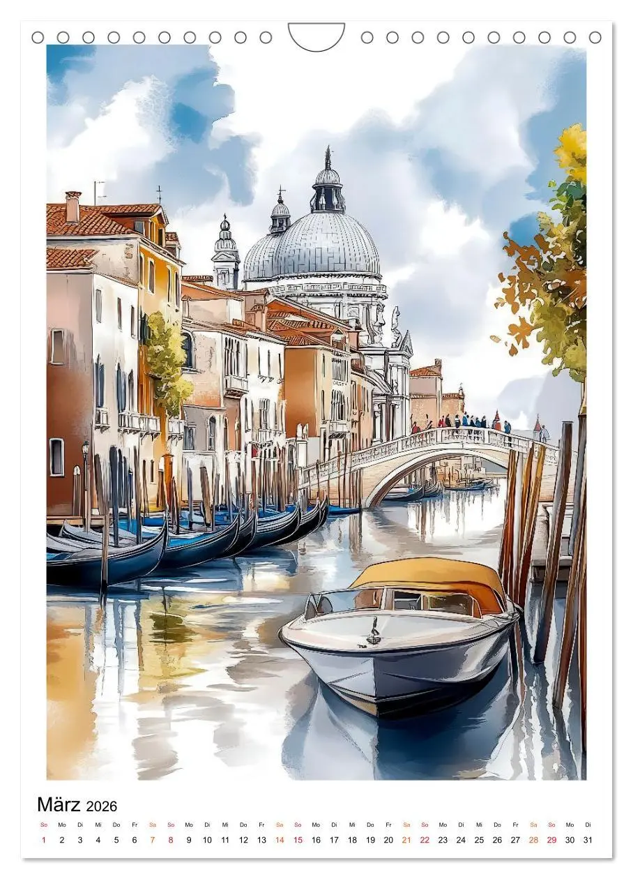 Bild: 9783457299449 | Venedig - Brücken, Kanäle, Gondeln (Wandkalender 2026 DIN A4 hoch),...