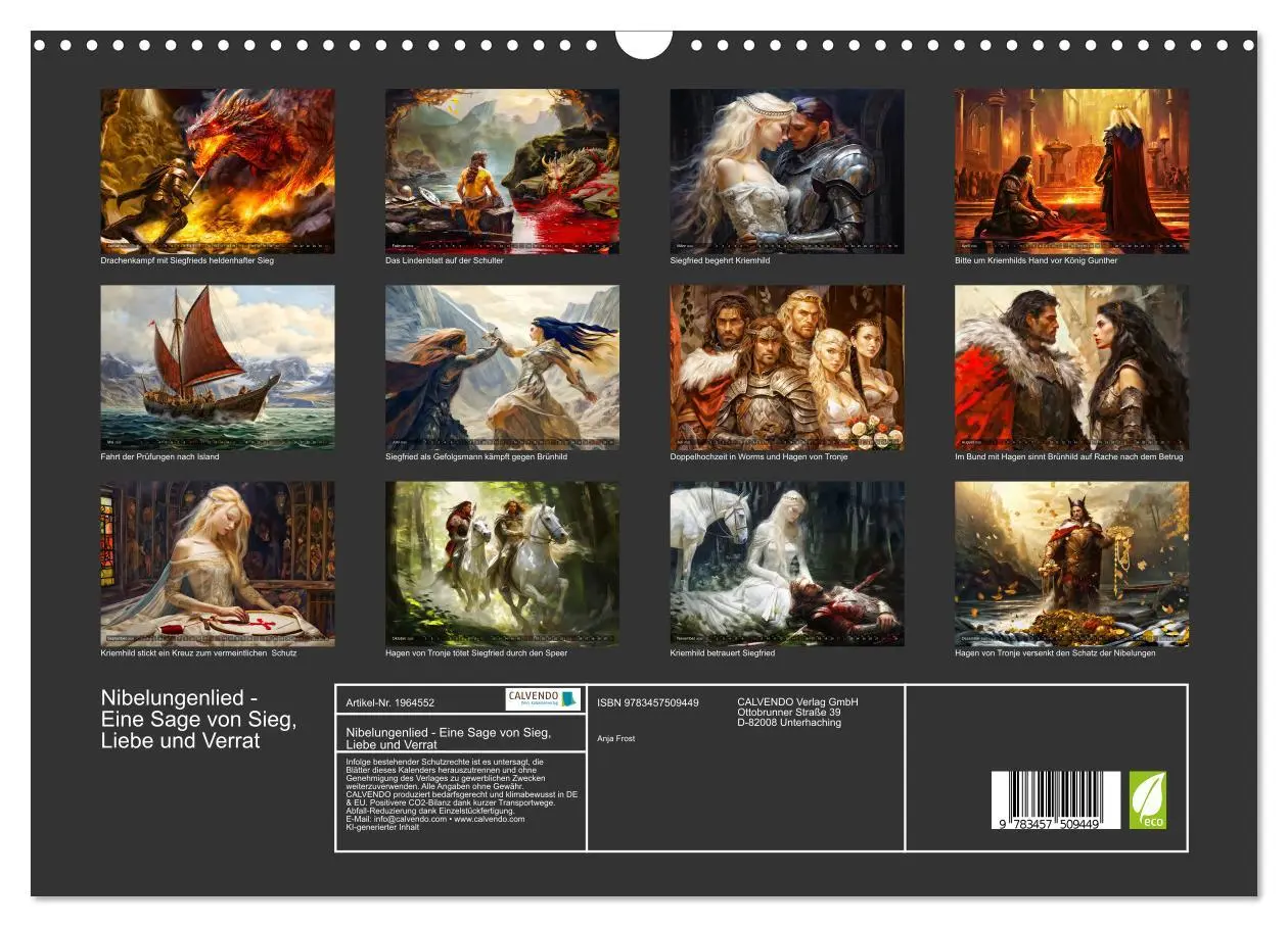 Bild: 9783457509449 | Nibelungenlied - Eine Sage von Sieg, Liebe und Verrat (Wandkalender...