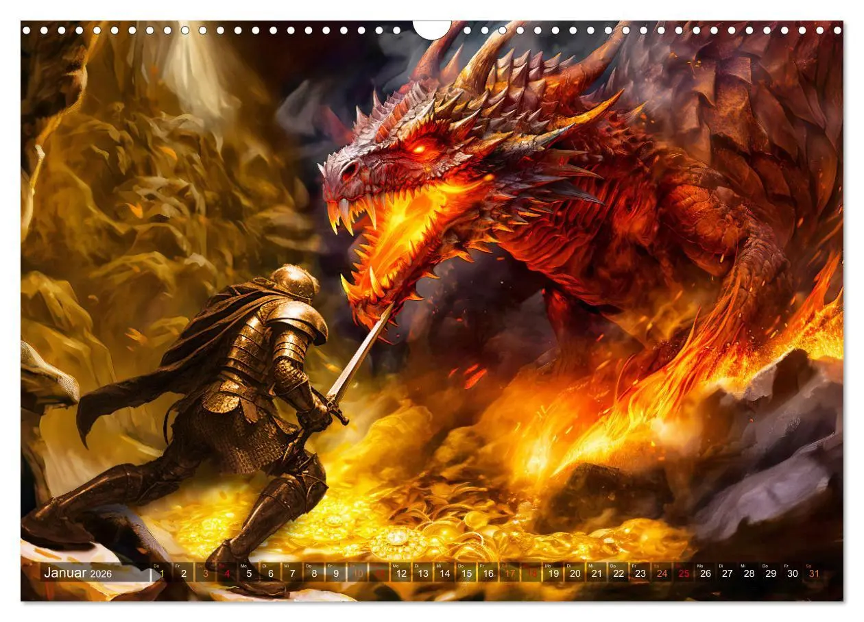 Bild: 9783457509449 | Nibelungenlied - Eine Sage von Sieg, Liebe und Verrat (Wandkalender...
