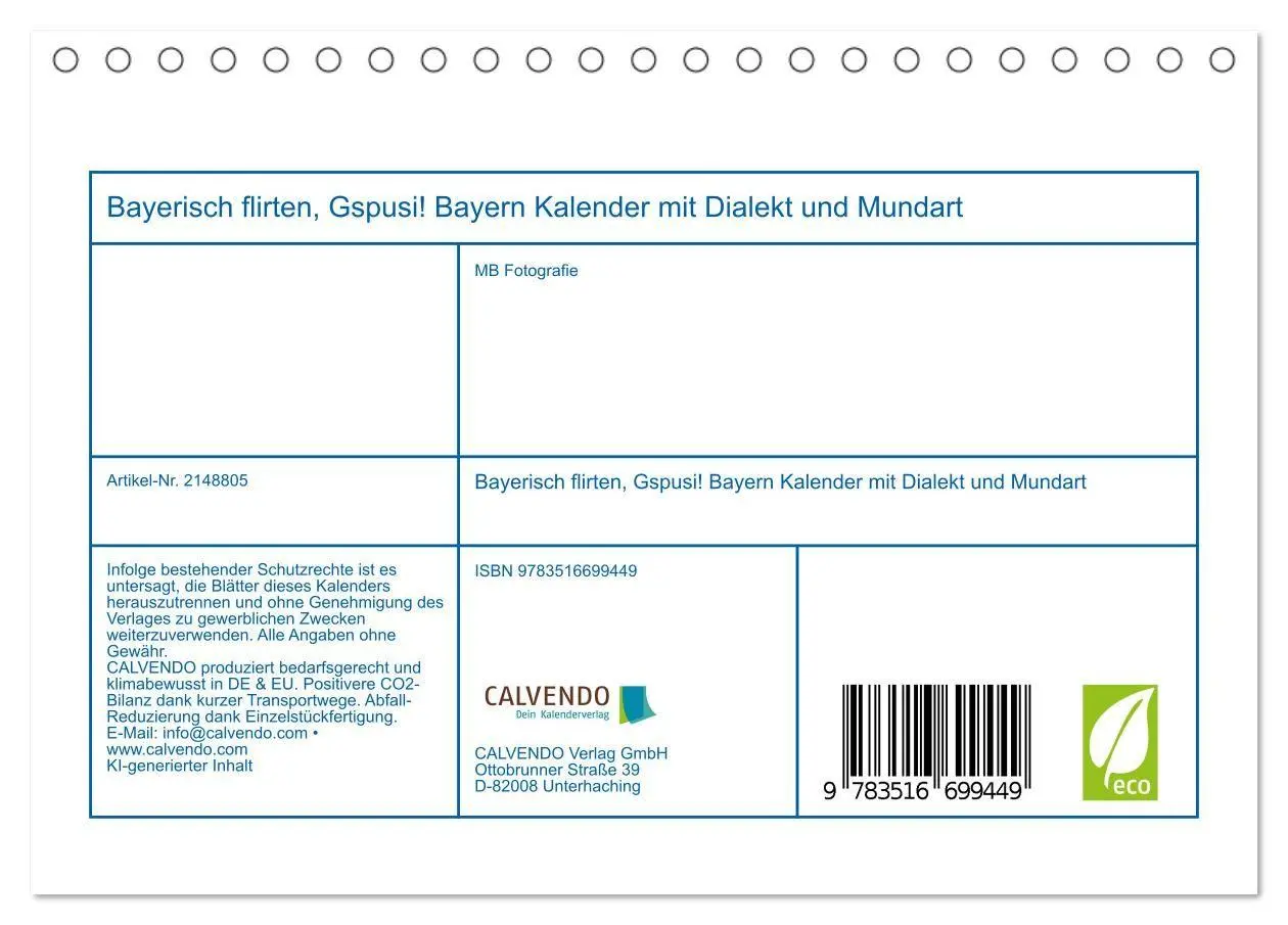 Bild: 9783516699449 | Bayerisch flirten, Gspusi! Bayern Kalender mit Dialekt und Mundart...