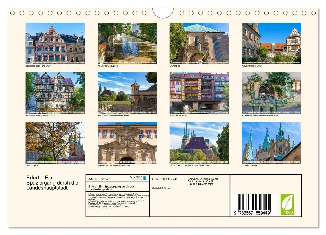 Bild: 9783569859449 | Erfurt - Ein Spaziergang durch die Landeshauptstadt (Wandkalender...