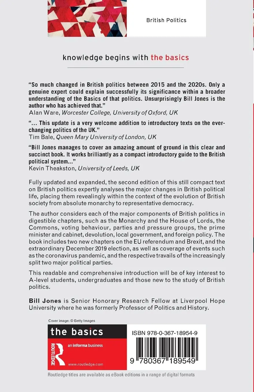 Rückseite: 9780367189549 | British Politics | The Basics | Bill Jones | Taschenbuch | Englisch