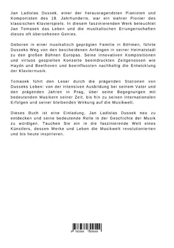 Rückseite: 9783384309549 | Dussek: Wegbereiter des klassischen Klavierspiels | Jan Tomasek | Buch