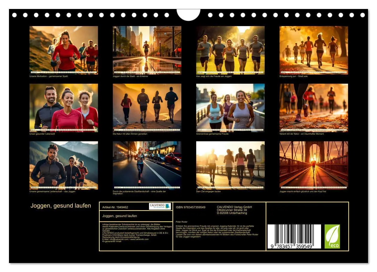 Bild: 9783457359549 | Joggen, gesund laufen (Wandkalender 2026 DIN A4 quer), CALVENDO...