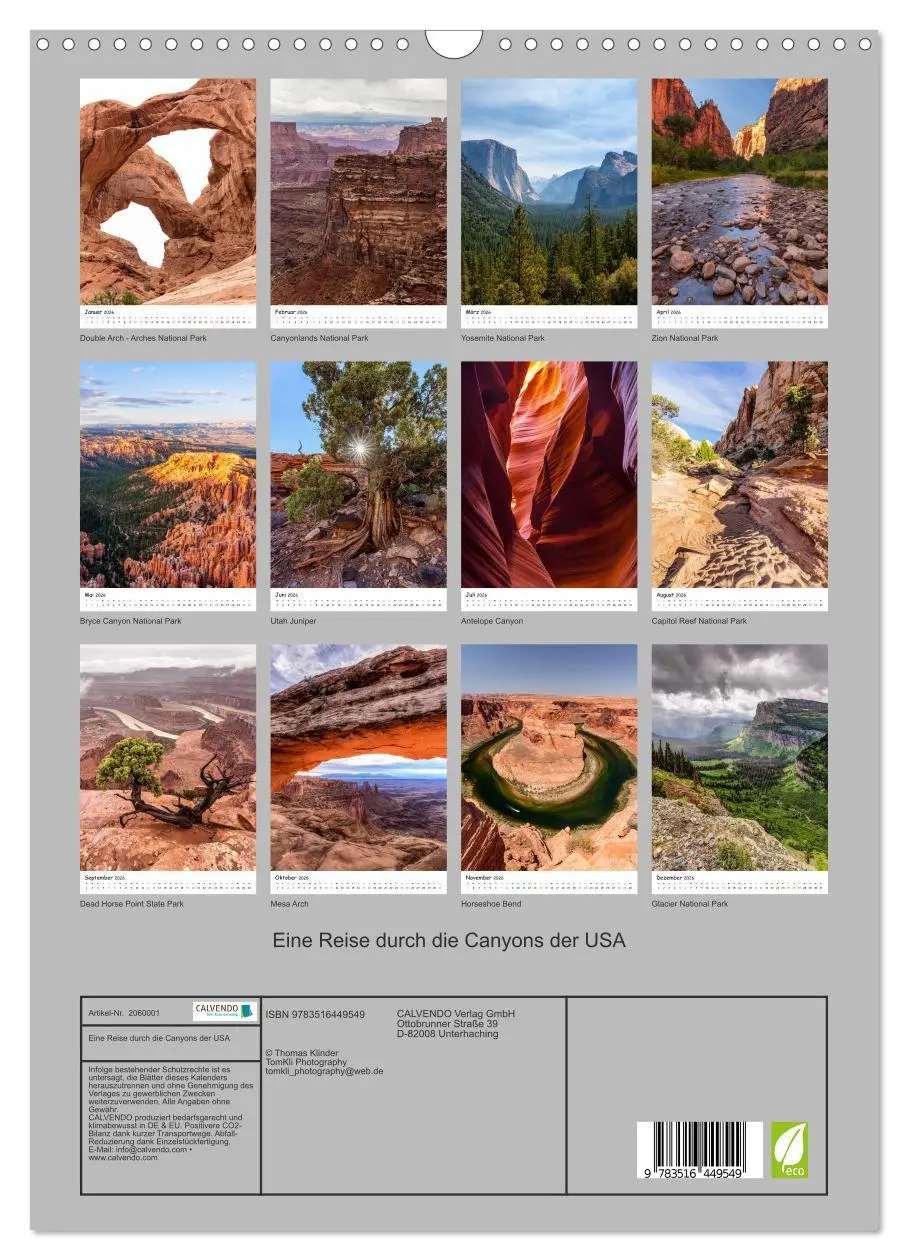 Bild: 9783516449549 | Eine Reise durch die Canyons der USA (Wandkalender 2026 DIN A3...