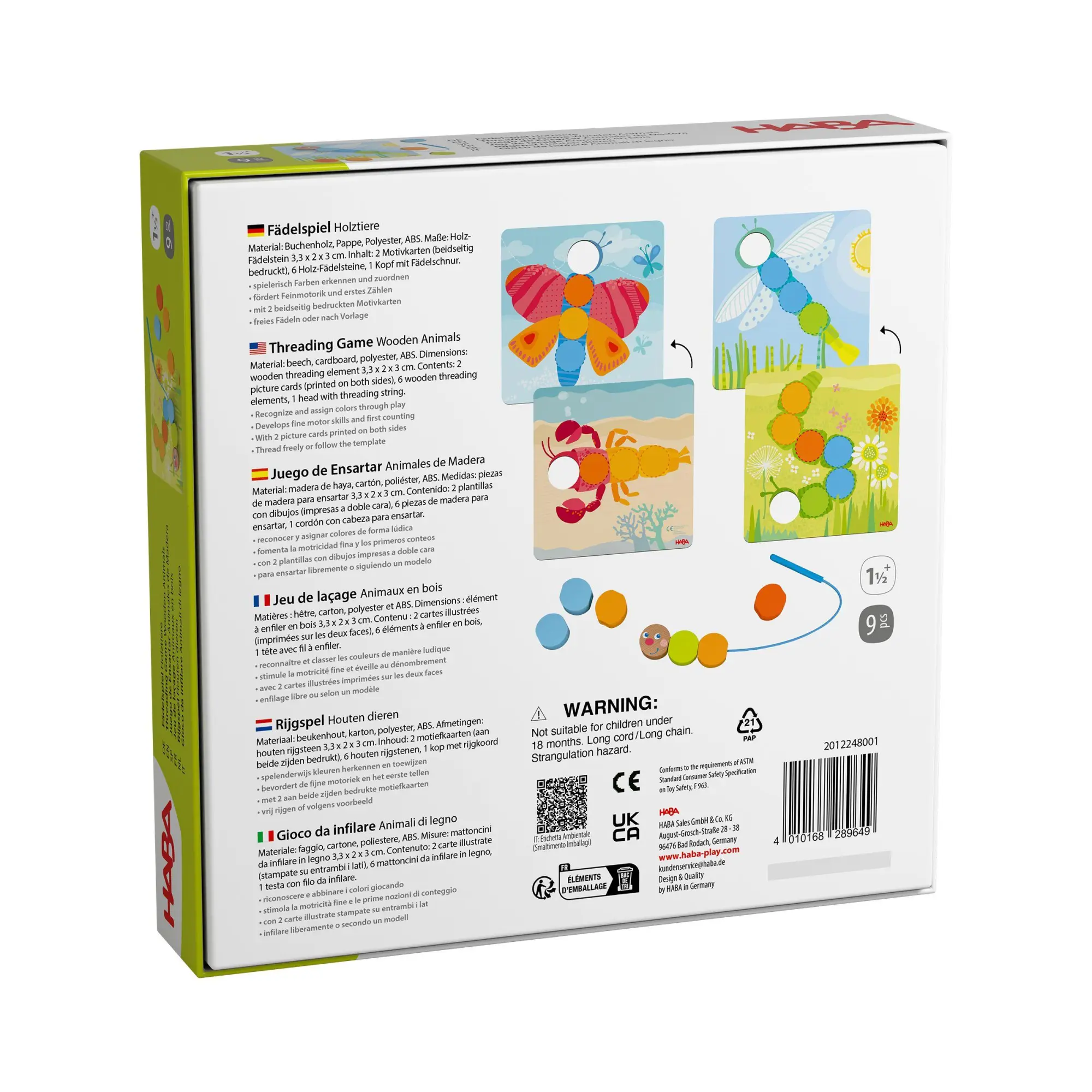 Bild: 4010168289649 | Fädelspiel Holztiere | Spiel | Deutsch | 2025 | EAN 4010168289649