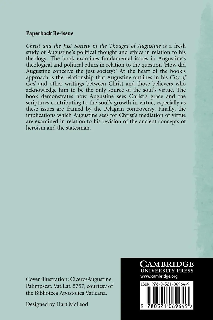 Rückseite: 9780521069649 | Christ and the Just Society in the Thought of Augustine | Dodaro