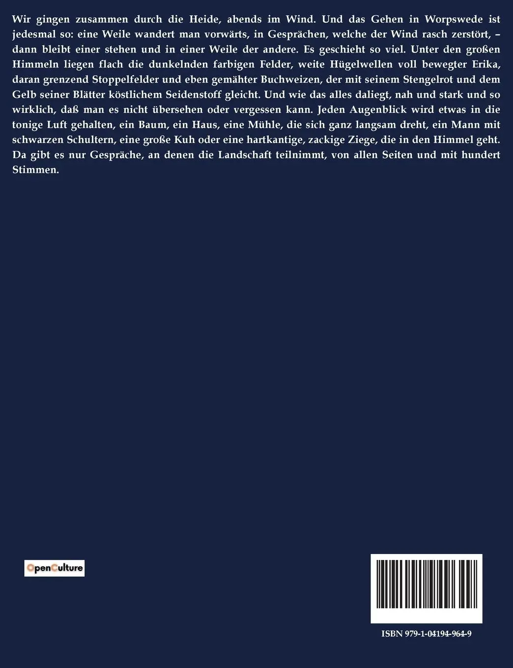 Rückseite: 9791041949649 | Worpswede | Rainer Maria Rilke | Taschenbuch | 46 S. | Deutsch | 2023