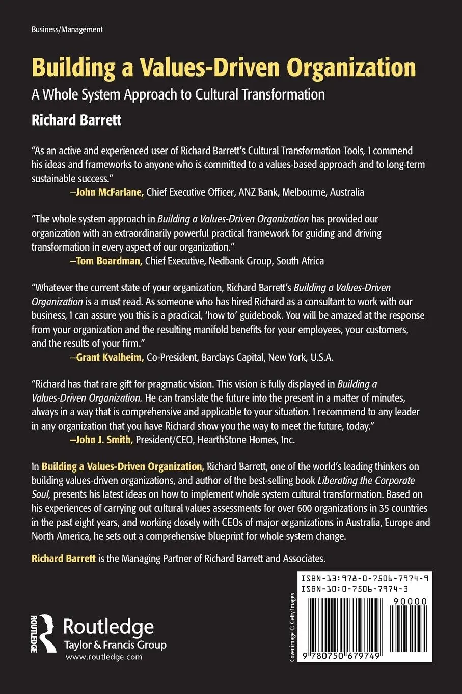 Rückseite: 9780750679749 | Building a Values-Driven Organization | Richard Barrett | Taschenbuch