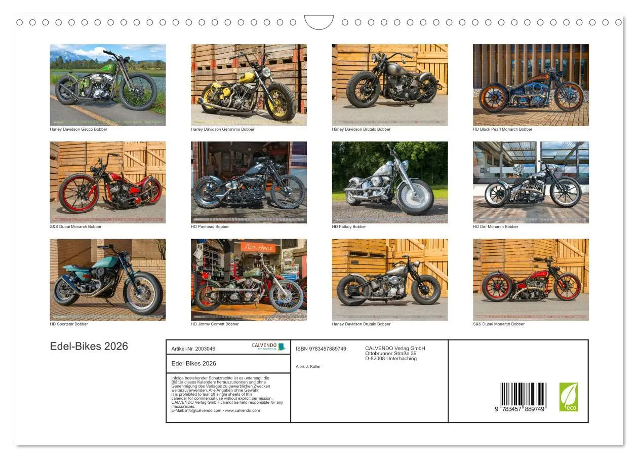 Bild: 9783457889749 | Edel-Bikes 2026 (Wandkalender 2026 DIN A3 quer), CALVENDO...