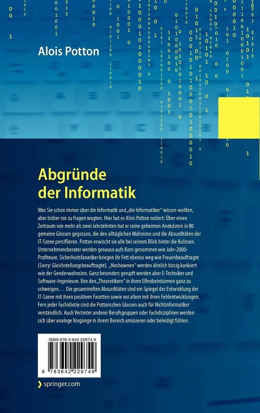 Rückseite: 9783642229749 | Abgründe der Informatik | Geheimnisse und Gemeinheiten | Alois Potton