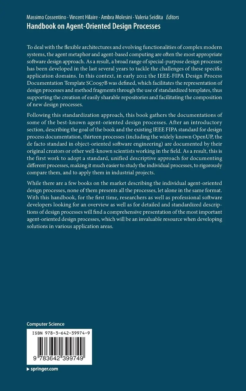 Rückseite: 9783642399749 | Handbook on Agent-Oriented Design Processes | Cossentino (u. a.)