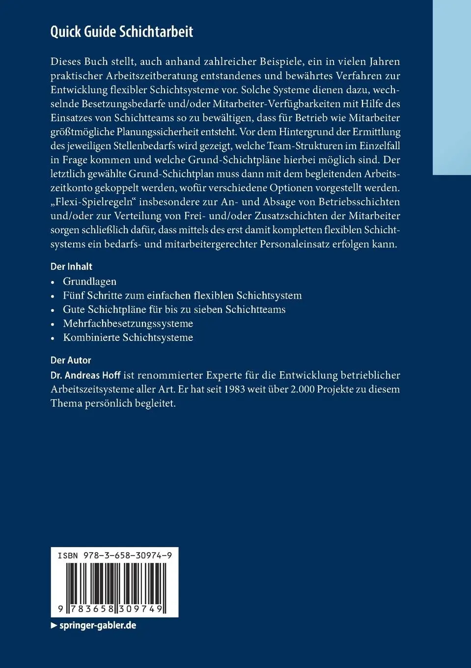 Rückseite: 9783658309749 | Quick Guide Schichtarbeit | Wie Sie flexible Schichtsysteme entwickeln