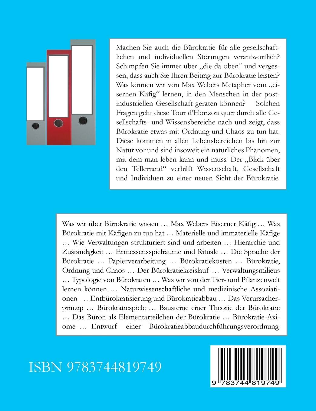 Rückseite: 9783744819749 | Die Käfighaltung des Menschen | Eine Philosophie der Bürokratie | Buch