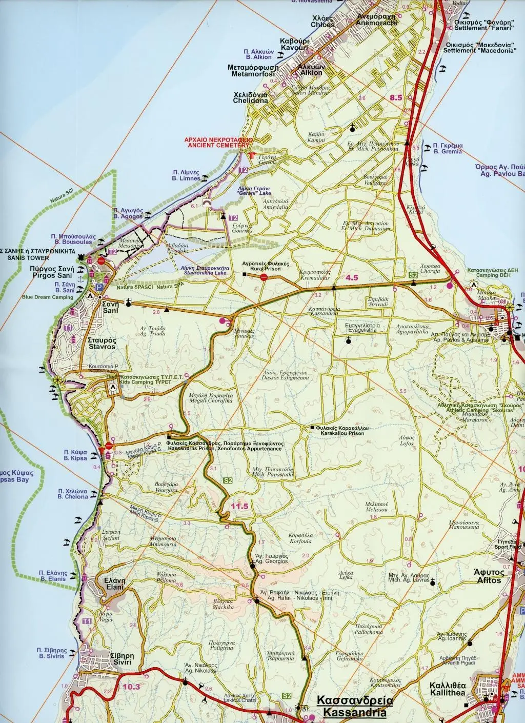 Bild: 9789604489749 | Kassandra 1 : 50 000 | (Land-)Karte | Road Edition | Englisch | 2018