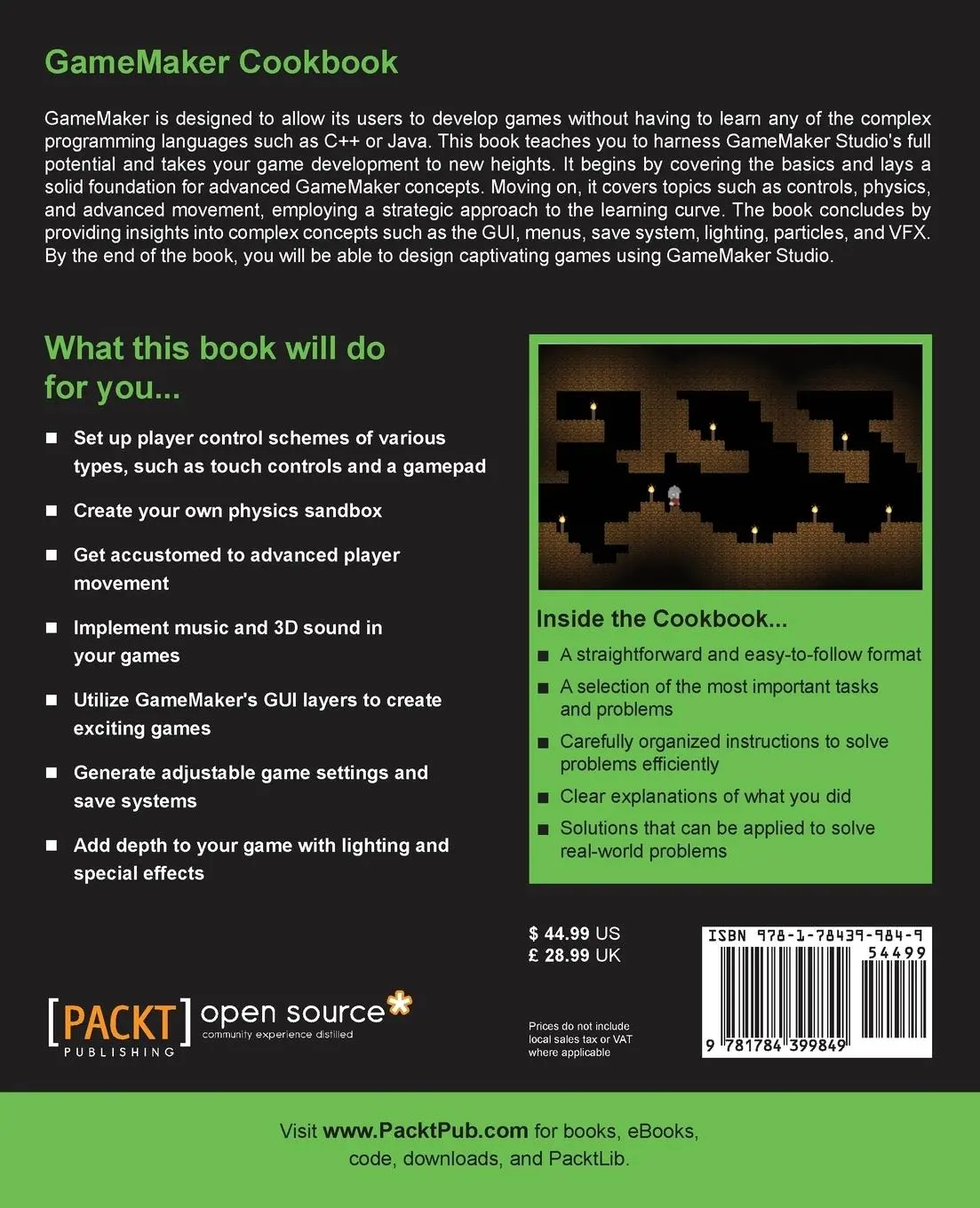 Rückseite: 9781784399849 | GameMaker Cookbook | Brandon Gardiner | Taschenbuch | Englisch | 2015