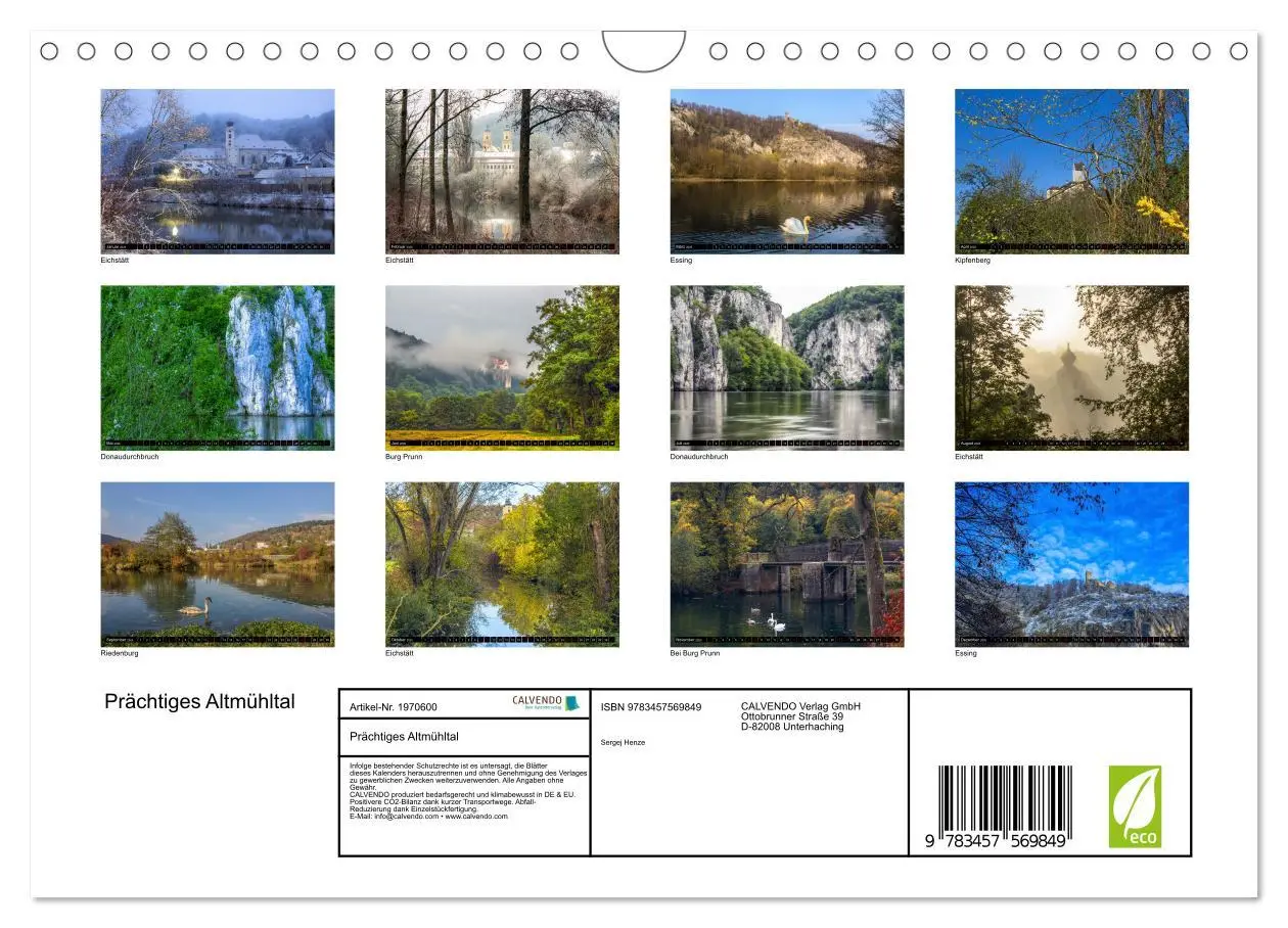 Bild: 9783457569849 | Prächtiges Altmühltal (Wandkalender 2026 DIN A4 quer), CALVENDO...