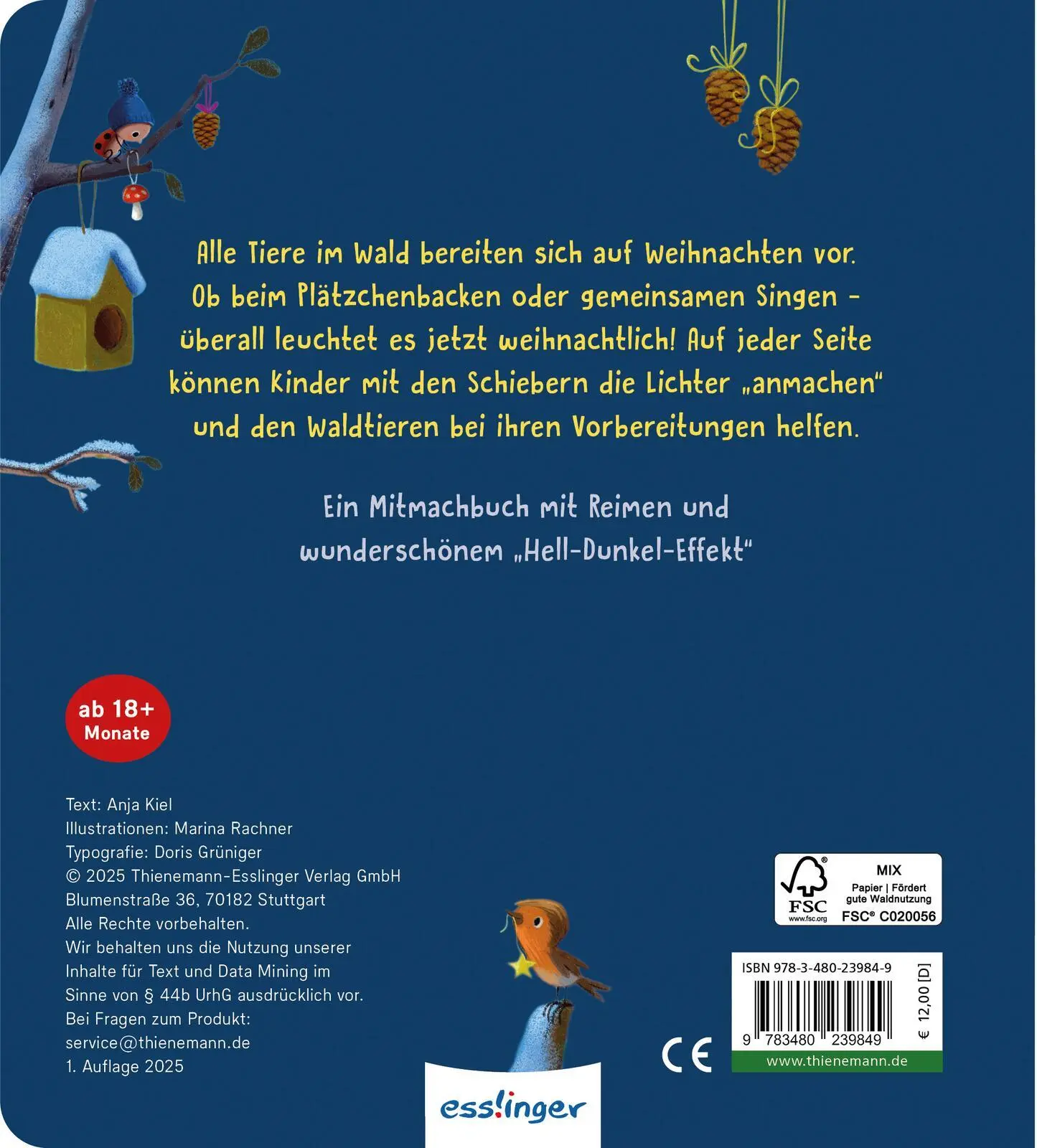 Rückseite: 9783480239849 | Es leuchtet im Wald, kommt Weihnachten bald? | Anja Kiel | Buch | 2025