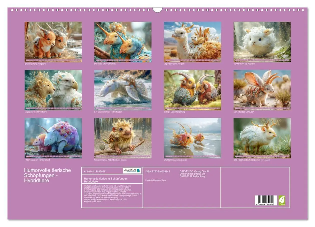 Bild: 9783516659849 | Humorvolle tierische Schöpfungen - Hybridtiere (Wandkalender 2026...
