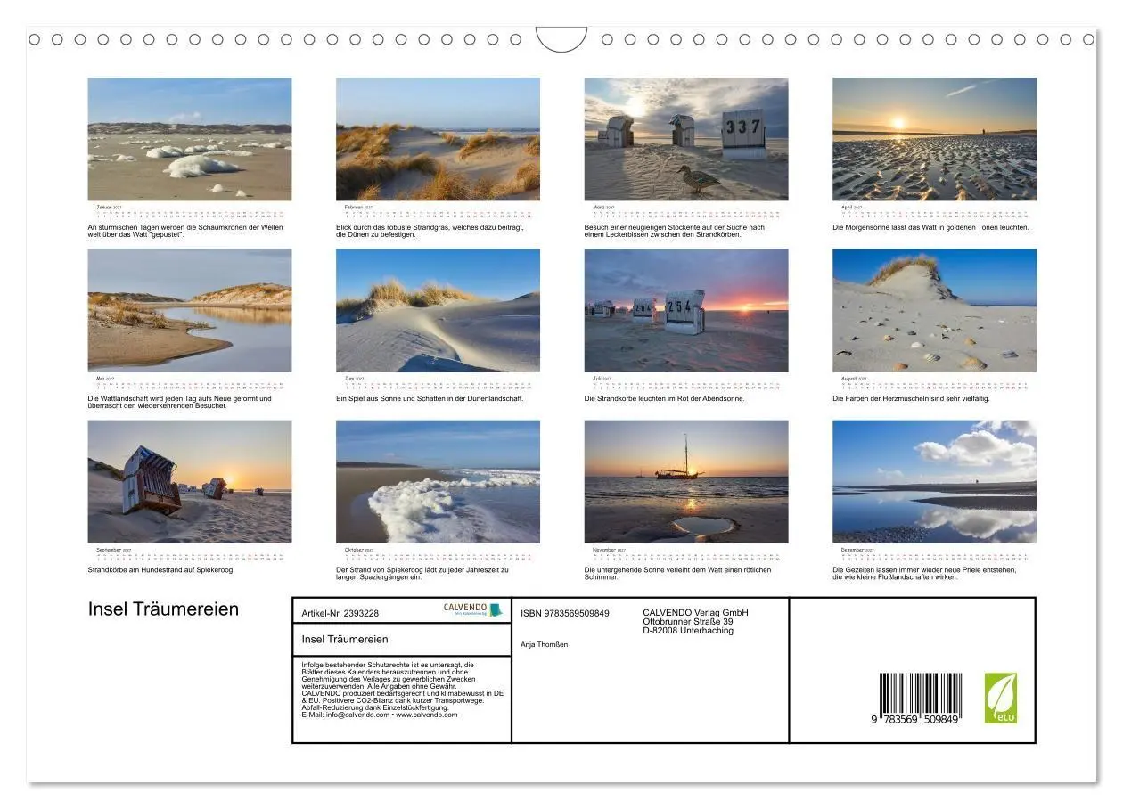 Bild: 9783569509849 | Insel Träumereien (Wandkalender 2027 DIN A3 quer), CALVENDO...