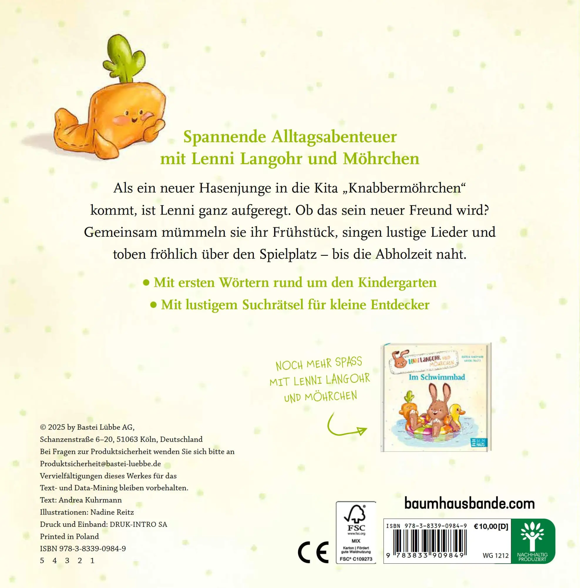 Bild: 9783833909849 | Lenni Langohr und Möhrchen im Kindergarten | Andrea Kuhrmann | Buch