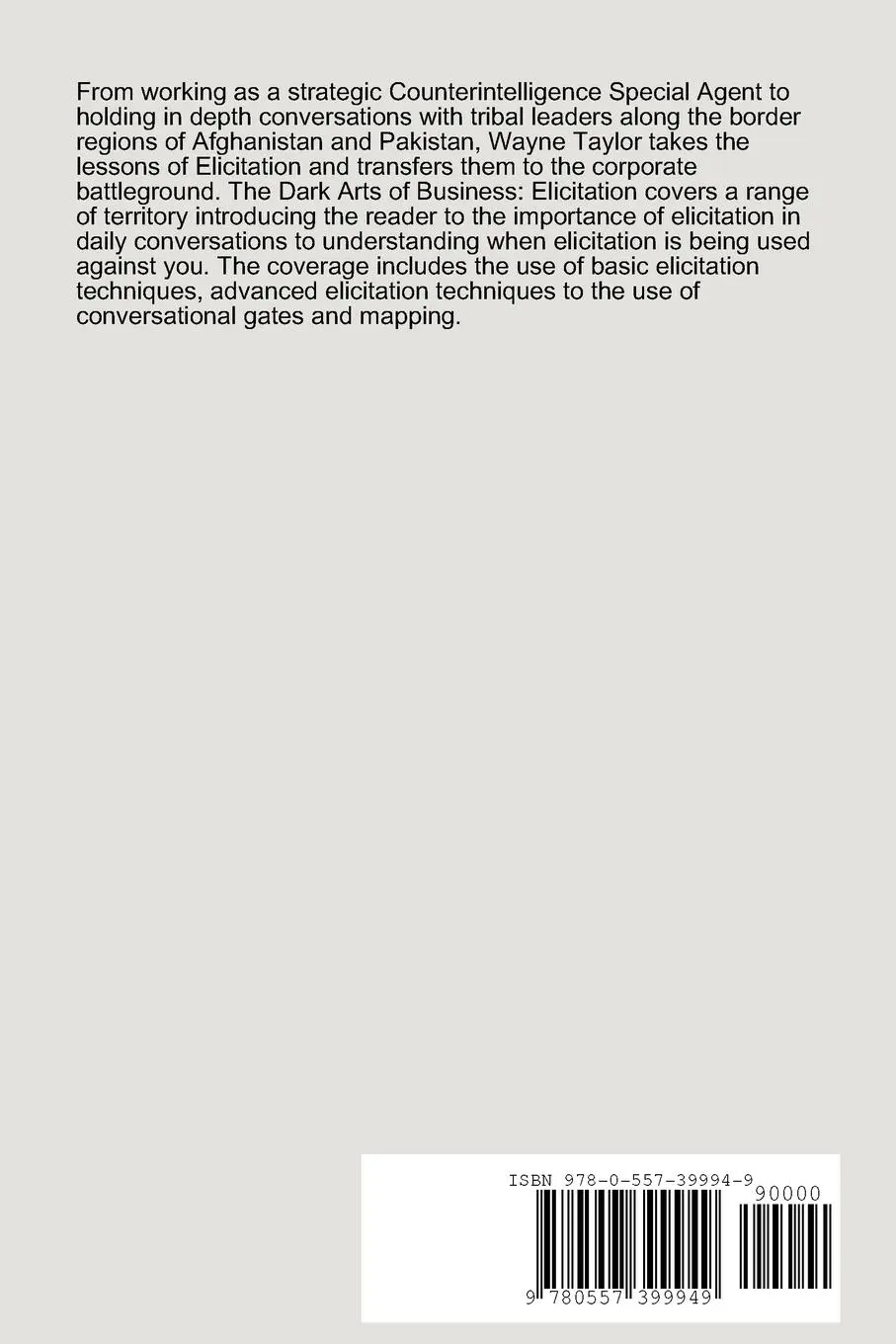 Rückseite: 9780557399949 | The Dark Arts of Business | Elicitation | Wayne Taylor | Taschenbuch