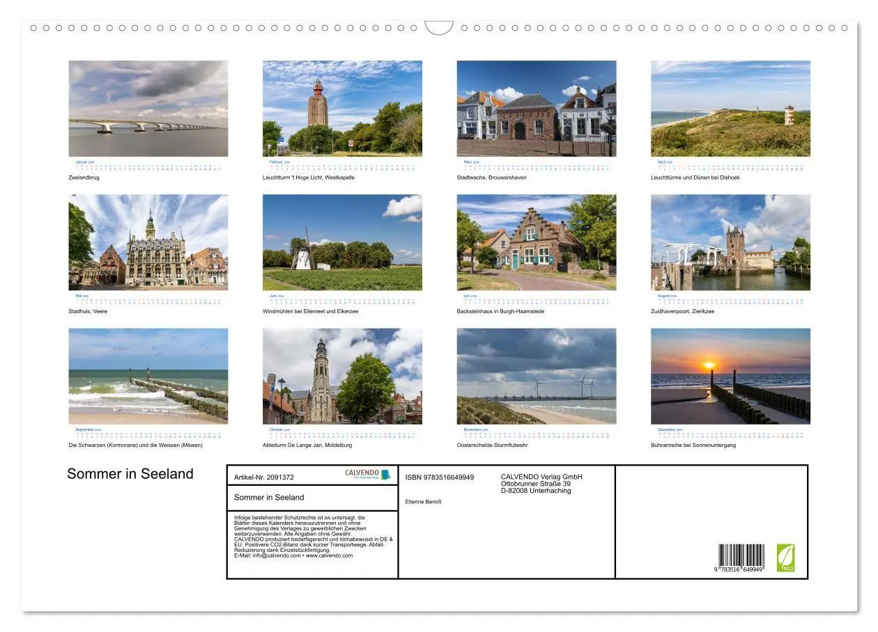 Bild: 9783516649949 | Sommer in Seeland (Wandkalender 2026 DIN A2 quer), CALVENDO...