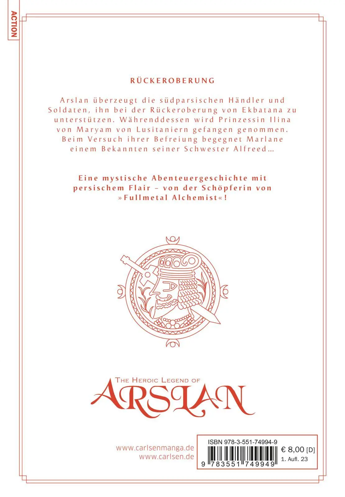 Rückseite: 9783551749949 | The Heroic Legend of Arslan 17 | Hiromu Arakawa | Taschenbuch | 192 S.