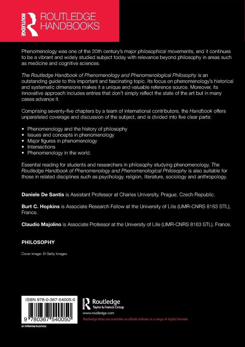 Rückseite: 9780367540050 | The Routledge Handbook of Phenomenology and Phenomenological...