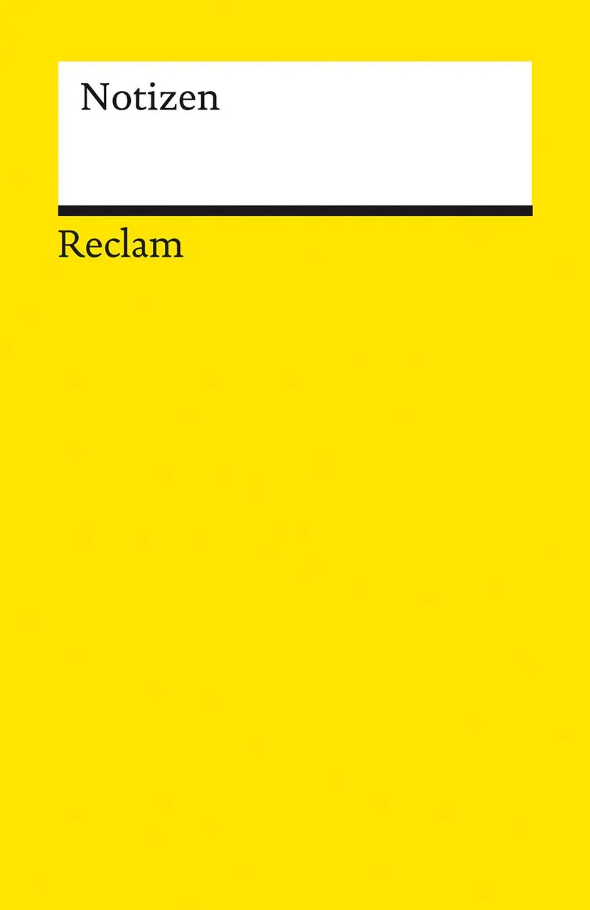 Cover: 9783150950050 | Notizen (gelb) | Das kleine Reclam-Notizbuch blanko | Notizbuch | 2023