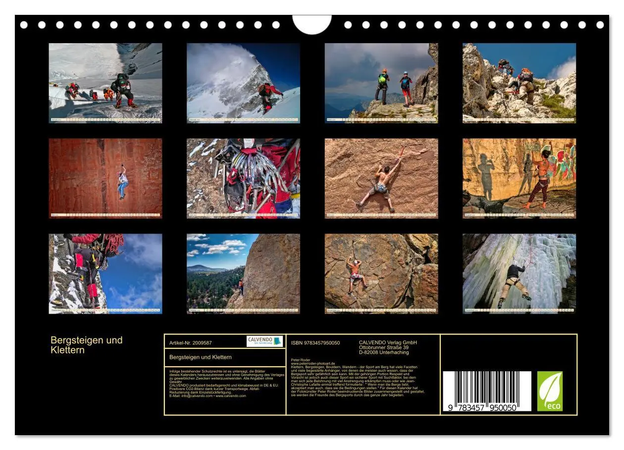 Bild: 9783457950050 | Bergsteigen und Klettern (Wandkalender 2026 DIN A4 quer), CALVENDO...