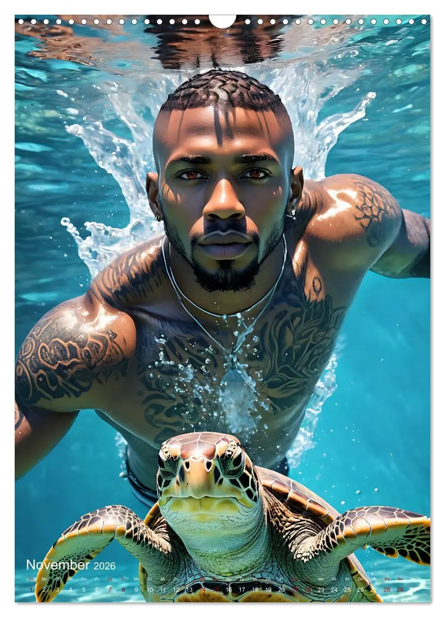 Bild: 9783516280050 | Athletische Kerle - Muskeln, Tattoos und Wassertiere (Wandkalender...