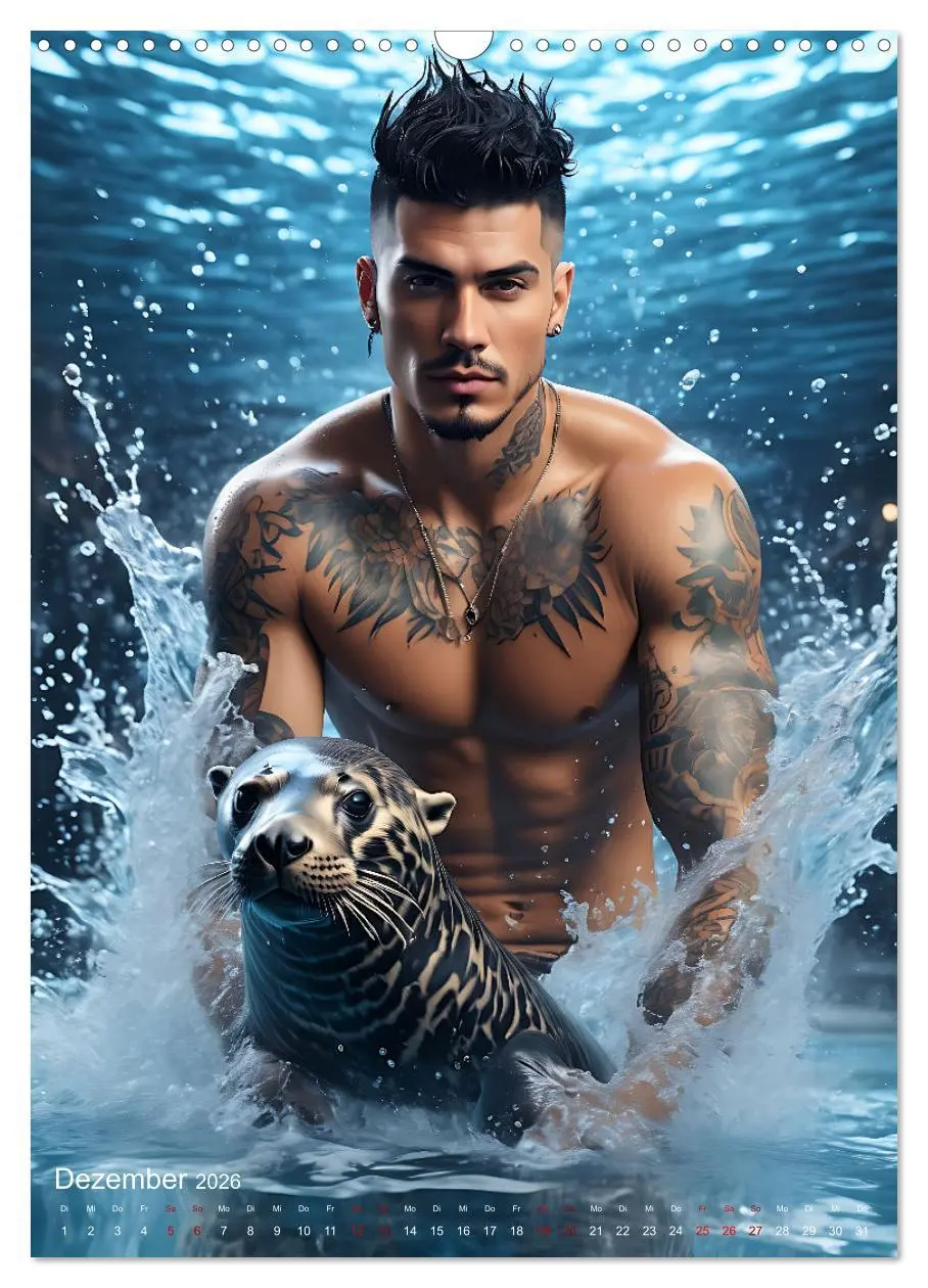 Bild: 9783516280050 | Athletische Kerle - Muskeln, Tattoos und Wassertiere (Wandkalender...