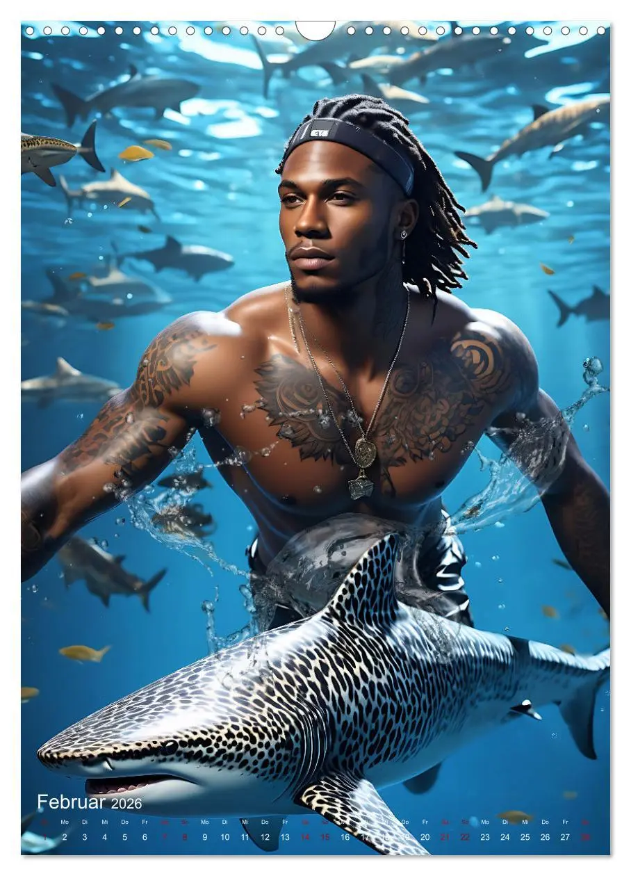 Bild: 9783516280050 | Athletische Kerle - Muskeln, Tattoos und Wassertiere (Wandkalender...
