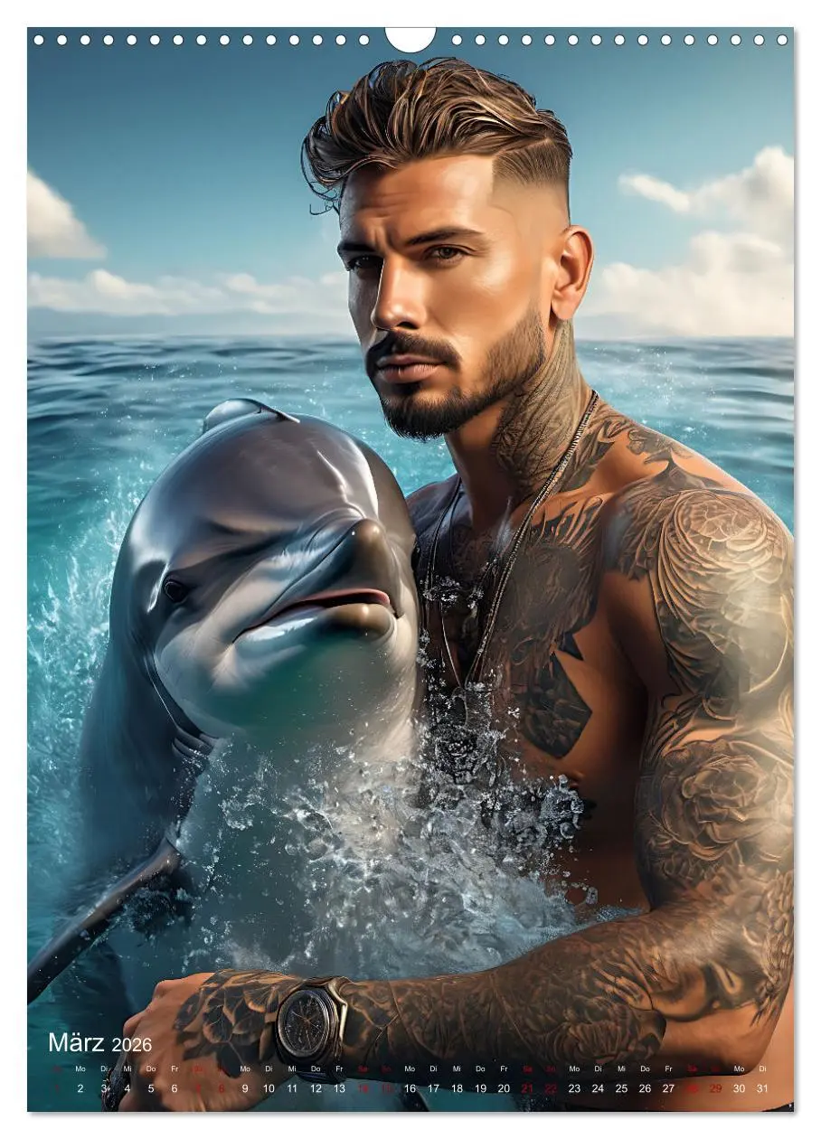 Bild: 9783516280050 | Athletische Kerle - Muskeln, Tattoos und Wassertiere (Wandkalender...
