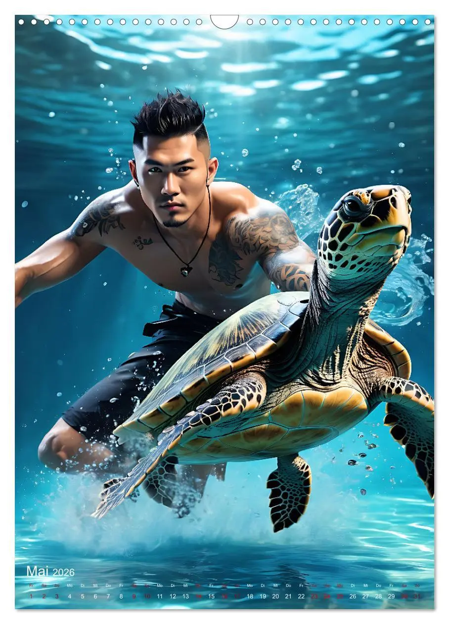 Bild: 9783516280050 | Athletische Kerle - Muskeln, Tattoos und Wassertiere (Wandkalender...