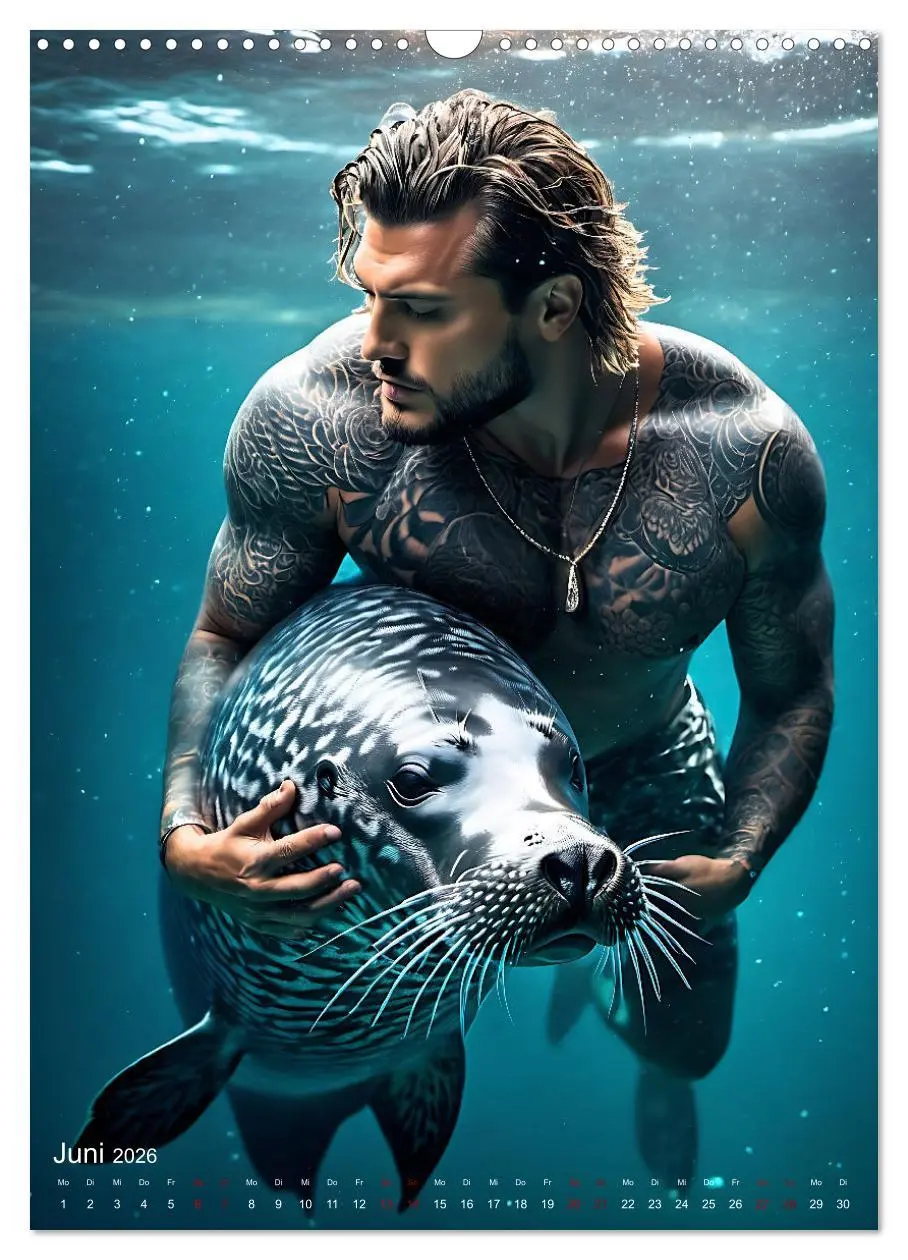 Bild: 9783516280050 | Athletische Kerle - Muskeln, Tattoos und Wassertiere (Wandkalender...