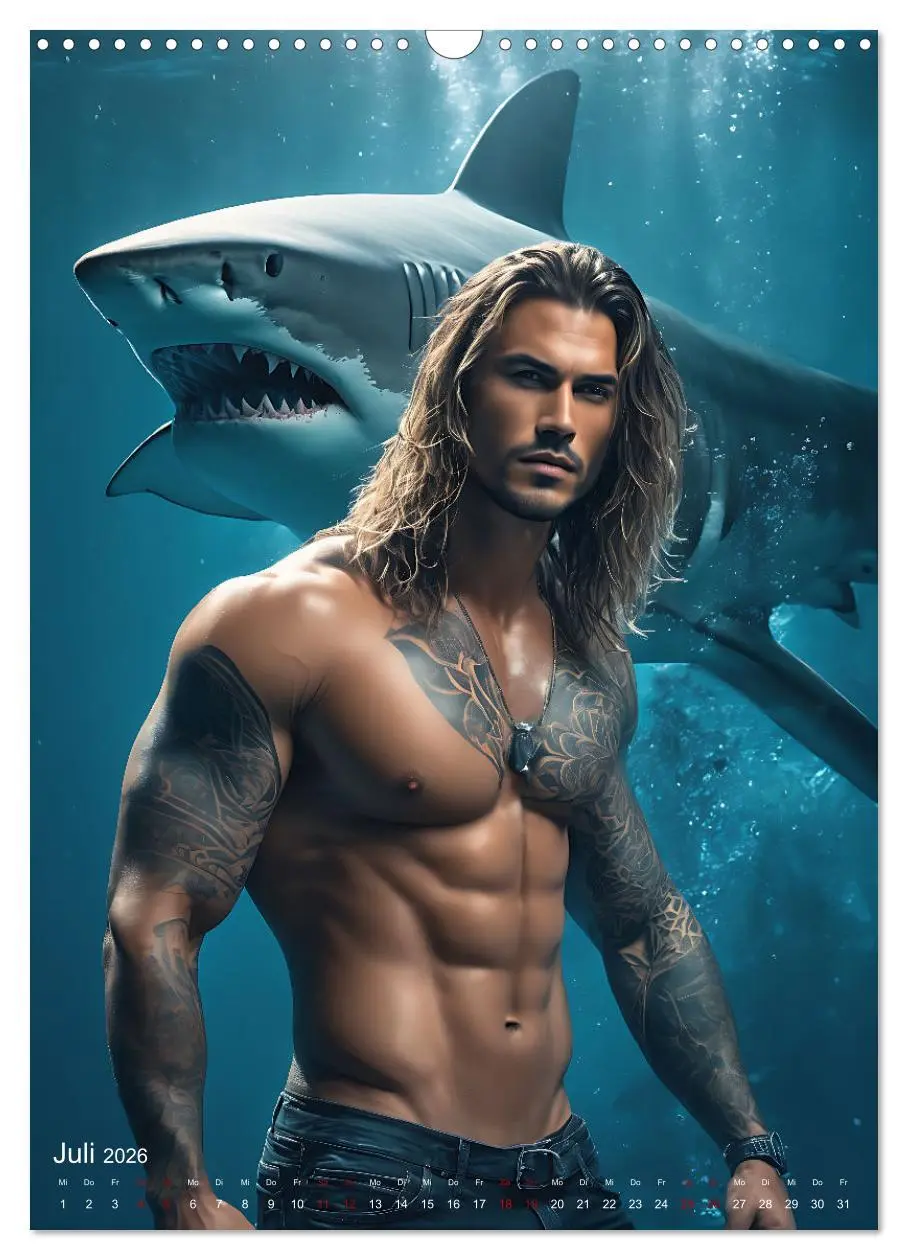 Bild: 9783516280050 | Athletische Kerle - Muskeln, Tattoos und Wassertiere (Wandkalender...