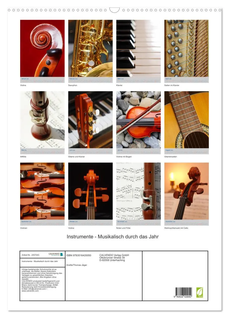 Bild: 9783516420050 | Instrumente - Musikalisch durch das Jahr (Wandkalender 2026 DIN A2...