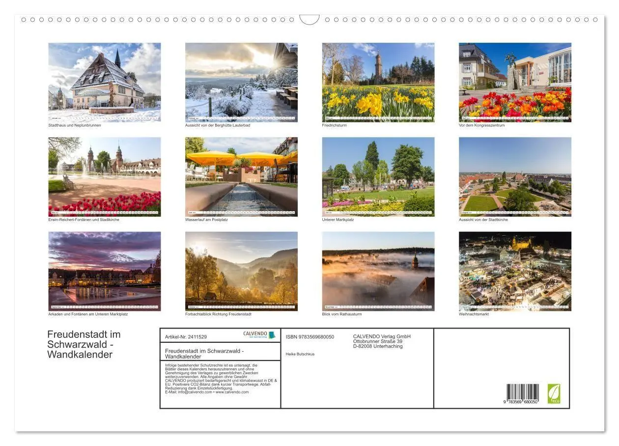 Bild: 9783569680050 | Freudenstadt im Schwarzwald - Wandkalender (Wandkalender 2027 DIN...