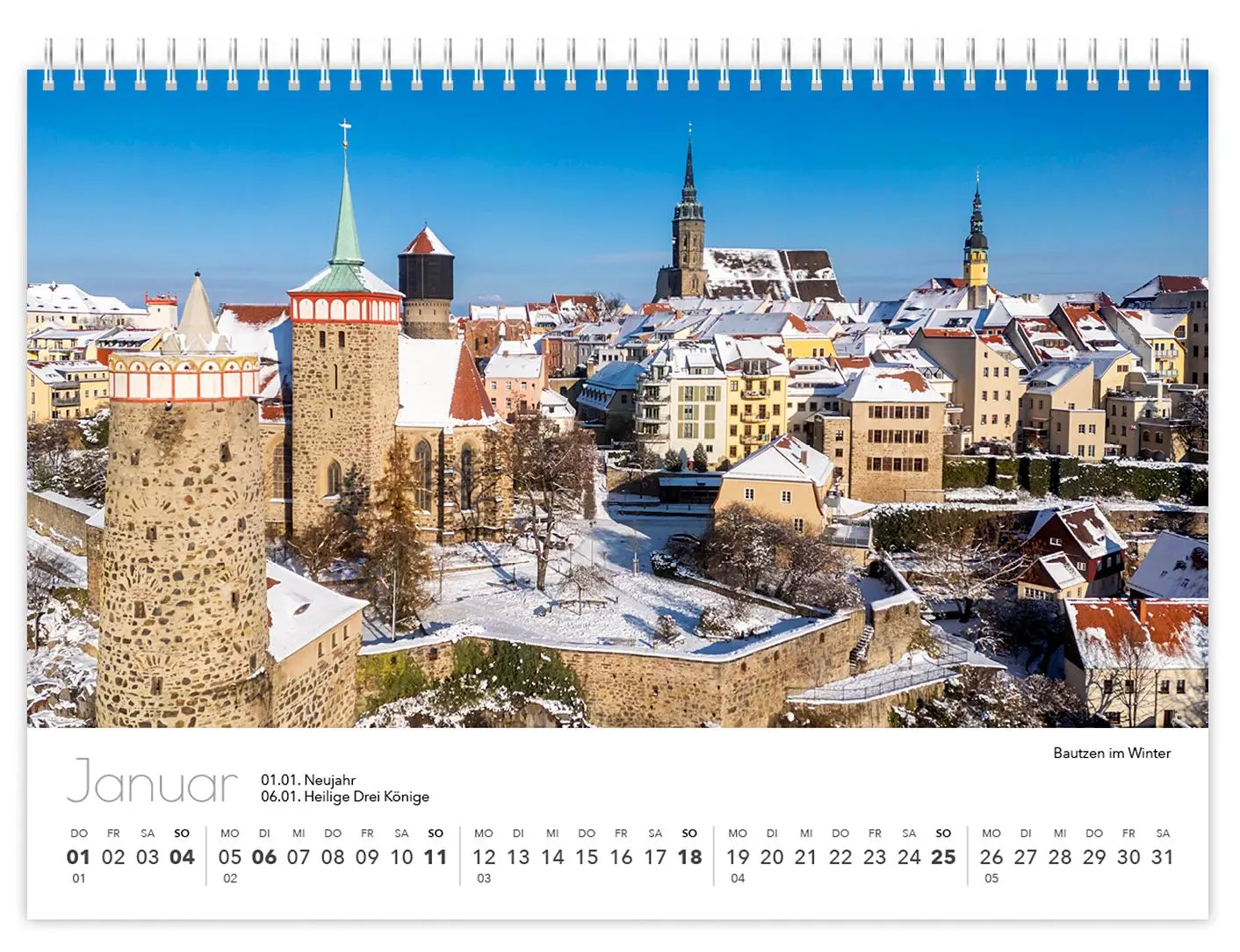 Bild: 9783910680050 | Kalender Sachsen von oben kompakt 2026 | 21 x 15 cm weißes Kalendarium