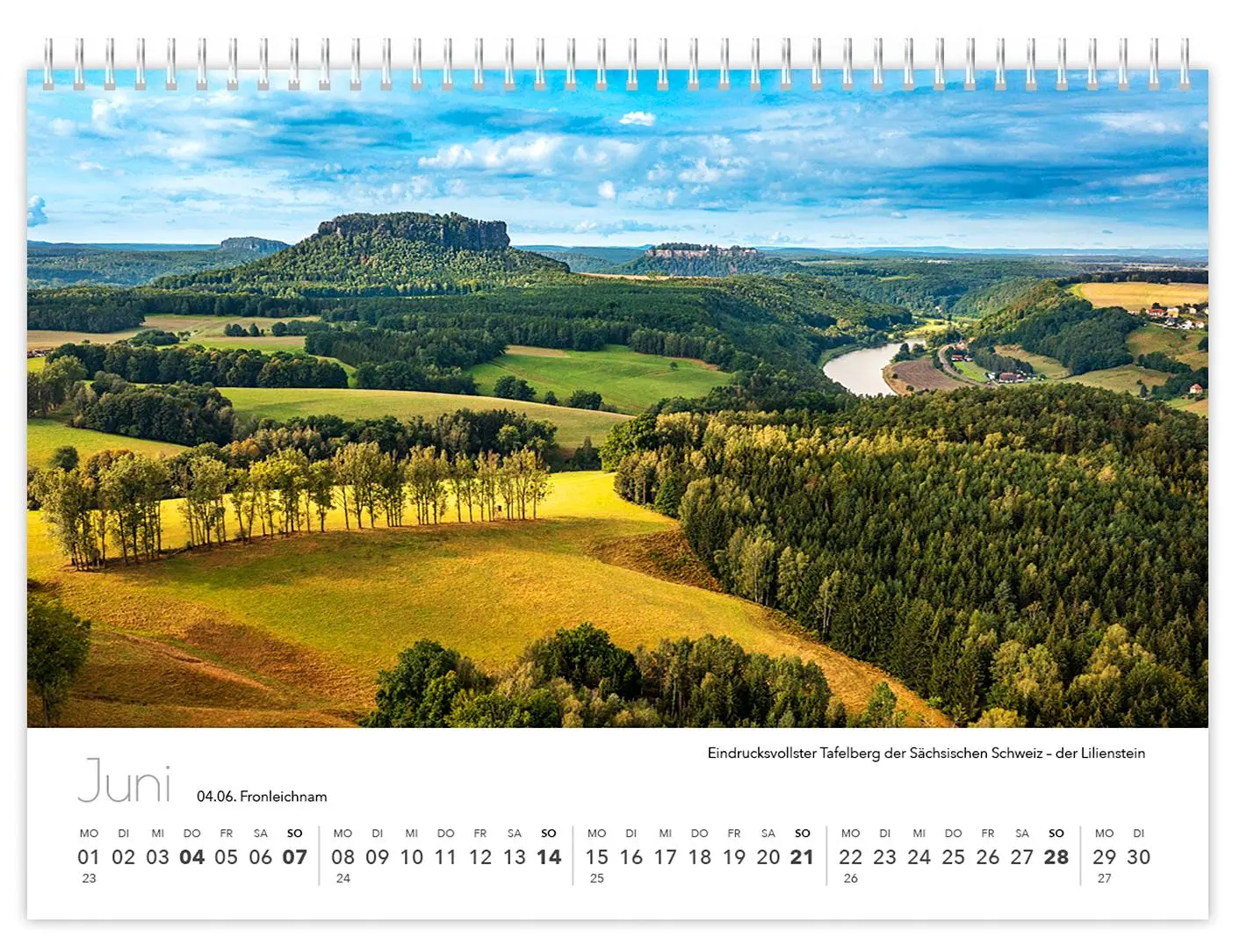Bild: 9783910680050 | Kalender Sachsen von oben kompakt 2026 | 21 x 15 cm weißes Kalendarium